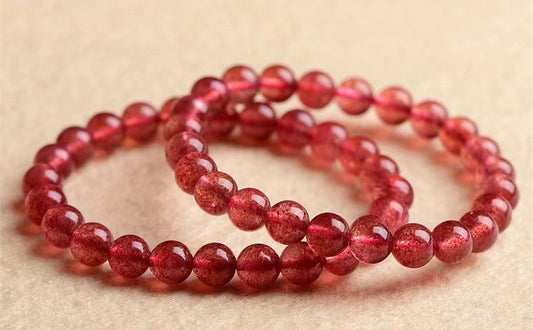 [Natural Crystal Beads] 7A grade ice strawberry crystal (pigeon blood red) 4-12mm