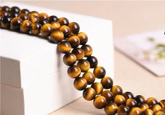 [Natural Crystal Beads] 7A Natural Yellow Tiger's Eye Beads 6mm-20mm