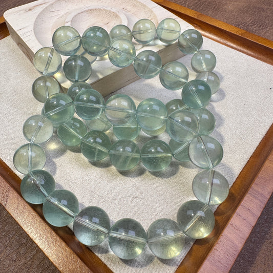 [Natural Crystal Beads] Green Fluorite 14mm